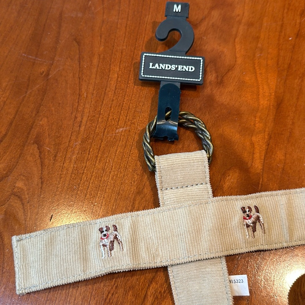 NWT Lands' End Girls Corduroy Khaki Dogs Belt